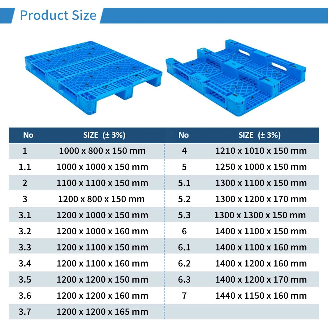 Wholesale Standard Size 1200*1000*150mm Grid 3 Skids 4 Way Entry Steel Reinforced Industrial Durable Warehouse Storage Rackable Euro Heavy Duty Plastic Pallet
